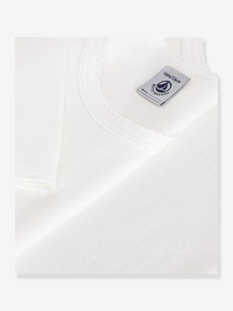 Lot 2 t-shirts manches longues blanc - vertbaudet enfant 