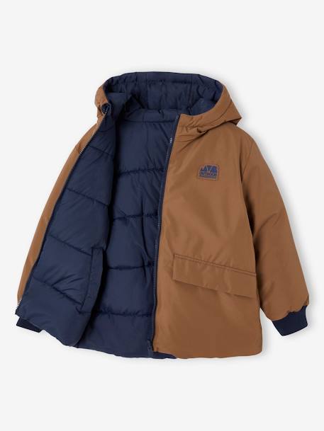 Parka à capuche réversible garçon bronze - vertbaudet enfant 
