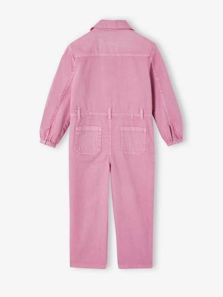Long Jumpsuit in Garment-Dyed Fabric for Girls old rose - vertbaudet enfant 