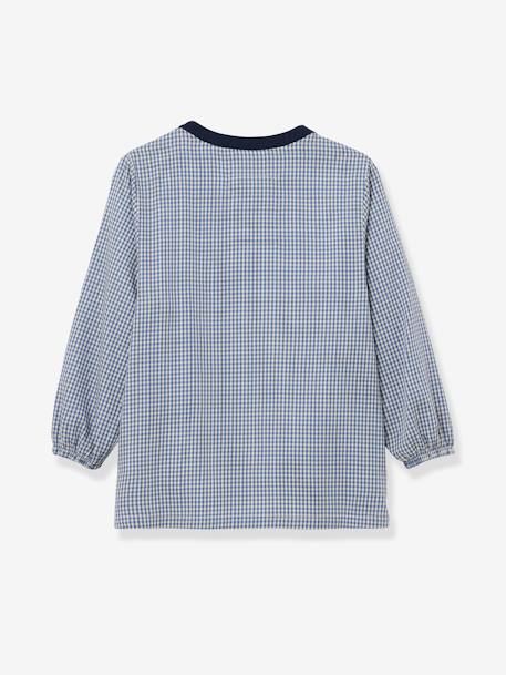 Gingham Check Smock for Boys, by CYRILLUS blue - vertbaudet enfant 