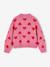 Gilet jacquard coeurs fille beige doré+lilas+vieux rose - vertbaudet enfant 