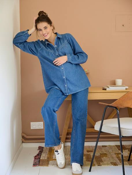 Chemise en jean grossesse et allaitement stone - vertbaudet enfant 