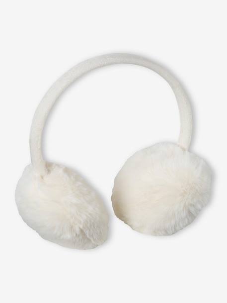 Faux Fur Earmuffs for Girls ecru - vertbaudet enfant 