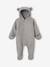 Hooded Pramsuit in Woollen-Like Fabric, Asymmetric Fastening, for Babies marl grey - vertbaudet enfant 