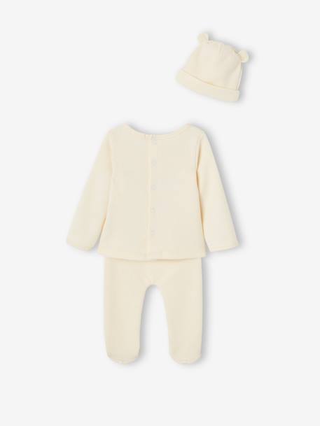 Ensemble naissance 3 pièces tee-shirt personnalisable legging bonnet bleu+écru - vertbaudet enfant 