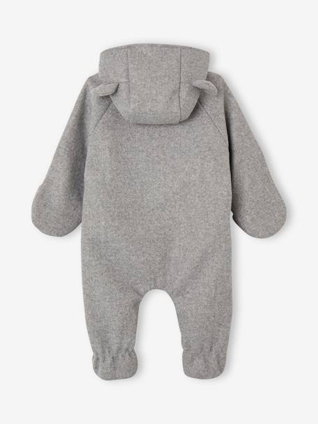 Combipilote bébé en drap de laine ouverture décalée gris chiné - vertbaudet enfant 