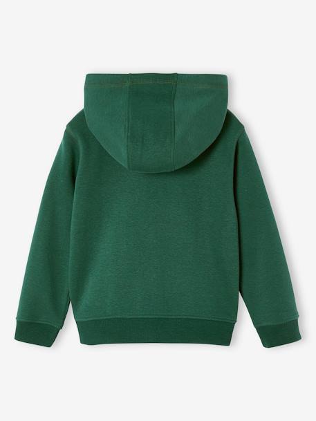 Sweat garçon zippé à capuche sport anthracite+BLEU FONCE UNI AVEC DECOR+vert sapin - vertbaudet enfant 