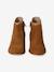 Boots enfant fille cuir zippées camel+noir - vertbaudet enfant 