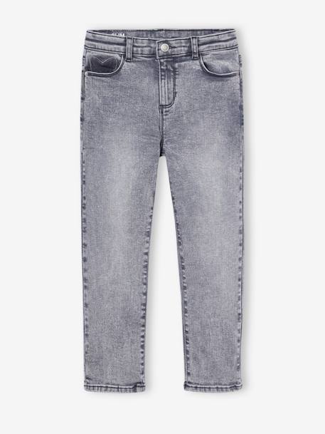 Jean slim fille morphologik tour de hanches large bleu foncé+bleu moyen+denim bleached+denim gris+gris - vertbaudet enfant 