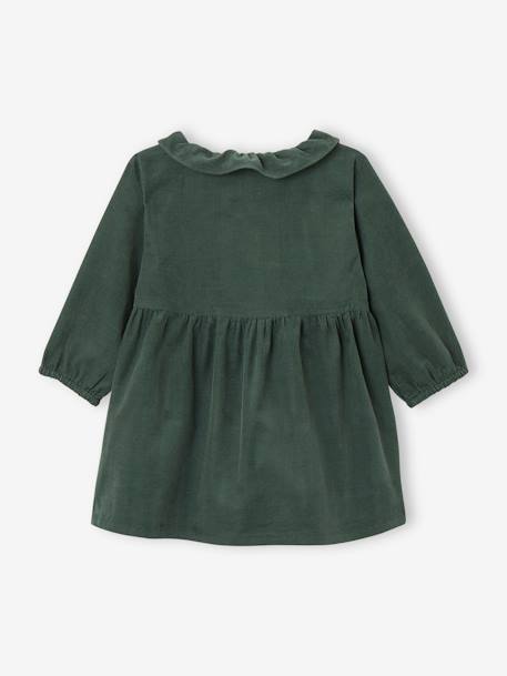 Robe à collerette en velours milleraies bébé vert sapin - vertbaudet enfant 