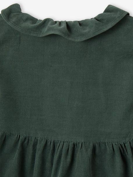 Robe à collerette en velours milleraies bébé vert sapin - vertbaudet enfant 