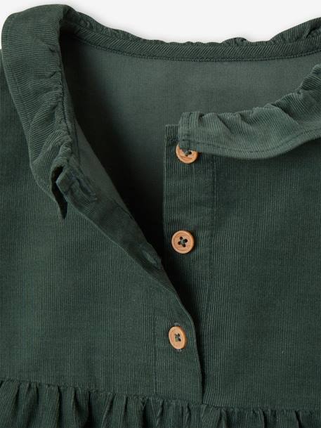 Corduroy Dress with Fancy Collar for Babies fir green - vertbaudet enfant 