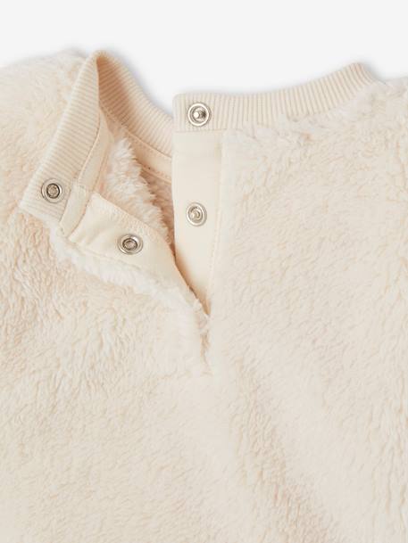 Ensemble: Plush Fur Sweatshirt + Corduroy Trousers for Babies aqua green - vertbaudet enfant 