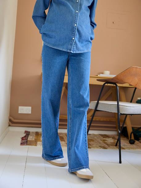 Jean de grossesse large denim brut+GRIS FONCE UNI - vertbaudet enfant 