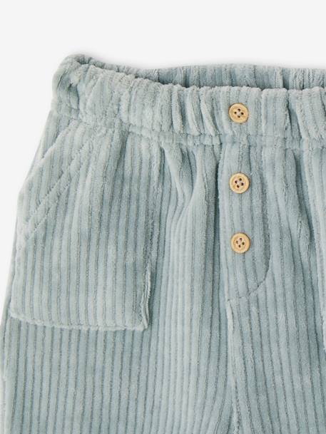 Ensemble bébé sweat peluche + pantalon velours vert d'eau - vertbaudet enfant 