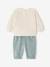 Ensemble bébé sweat peluche + pantalon velours vert d'eau - vertbaudet enfant 