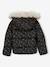 Padded Jacket with Hood & Polar Fleece Lining for Girls anthracite+gold+rosy - vertbaudet enfant 