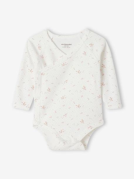 Pack of 5 'Heart' Long Sleeve, Organic Cotton Bodysuits with Front Opening for Babies pale pink - vertbaudet enfant 