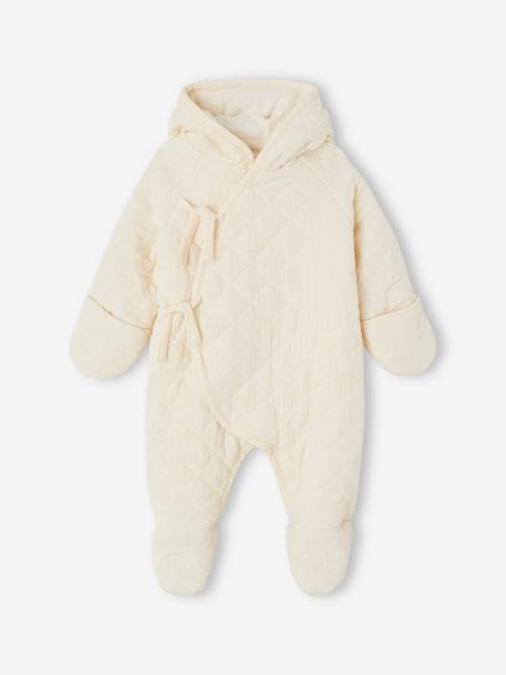 Cotton Gauze Pramsuit ecru - vertbaudet enfant 