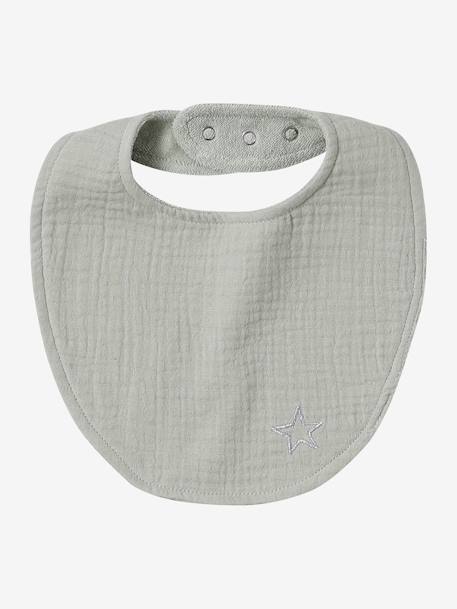 Lot 3 bavoirs naissance en gaze de coton lot bleu+lot rose - vertbaudet enfant 
