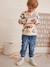 Tee-shirt garçon effet sweat imprimé blanc chiné+écru+lichen+noix de pécan - vertbaudet enfant 