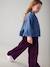 Wide Corduroy Trousers for Girls anthracite+blush+BROWN MEDIUM SOLID+ecru+grey blue+khaki+plum+rose - vertbaudet enfant 
