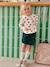 Jupe-short fille en velours effet portefeuille bleu canard+rouge+vert anglais+vieux rose - vertbaudet enfant 