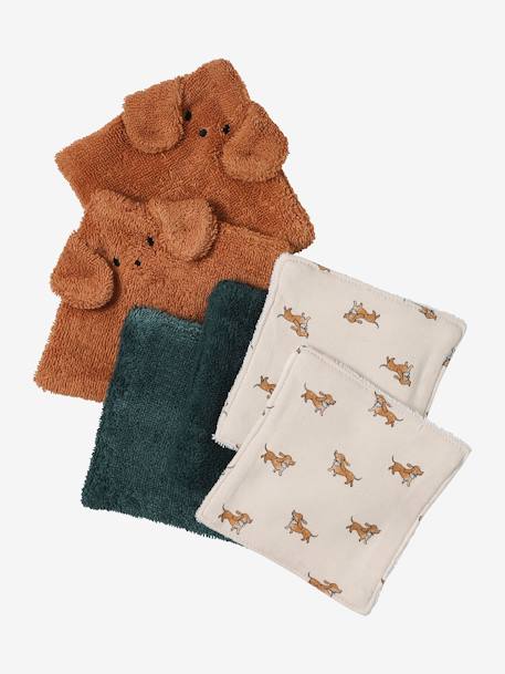 Pack of 6 Washable Wipes grey blue+hazel+mocha - vertbaudet enfant 
