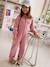 Long Jumpsuit in Garment-Dyed Fabric for Girls old rose - vertbaudet enfant 