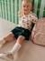Jupe-short fille en velours effet portefeuille bleu canard+rouge+vert anglais+vieux rose - vertbaudet enfant 