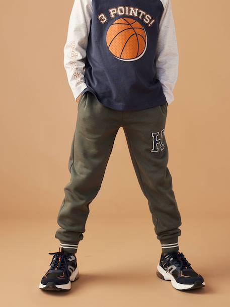 Pantalon garçon jogging sport en molleton lichen+marine - vertbaudet enfant 