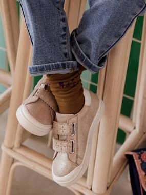 Baskets enfant fille cuir à scratchs  - vertbaudet enfant