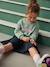 Sweat fille motif imprimé anthracite+corail+pivoine+sauge+vanille+vert de gris+violet+violine - vertbaudet enfant 