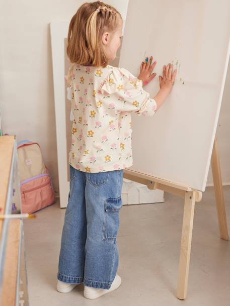 Ruffled Long Sleeve Top for Girls vanilla - vertbaudet enfant 