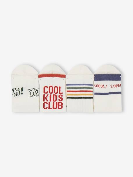 Pack of 4 Pairs of Sports Socks for Boys ecru - vertbaudet enfant 