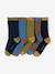 Pack of 5 Pairs of Two-Tone Rib Knit Socks for Boys night blue - vertbaudet enfant 