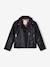 Leather-Effect Jacket for Girls black - vertbaudet enfant 