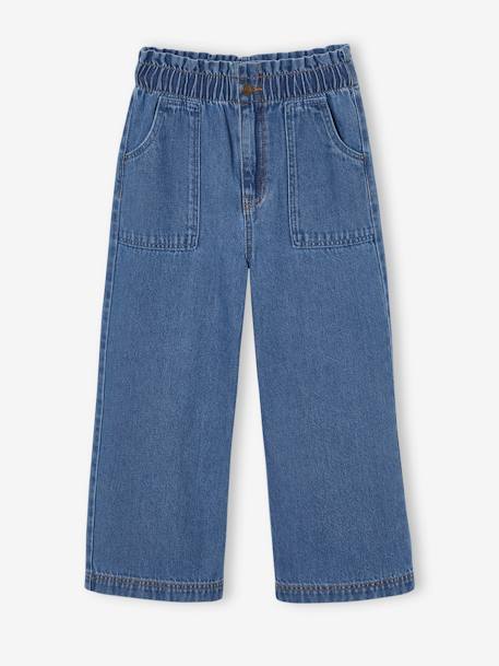 Jean fille large charpentier bleu clair+bleu moyen+denim gris - vertbaudet enfant 