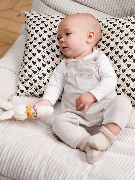 Knitted Dungarees for Babies marl beige - vertbaudet enfant 