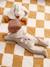 Pyjama bébé mixte velours animal personnalisable beige chiné+gris chiné - vertbaudet enfant 