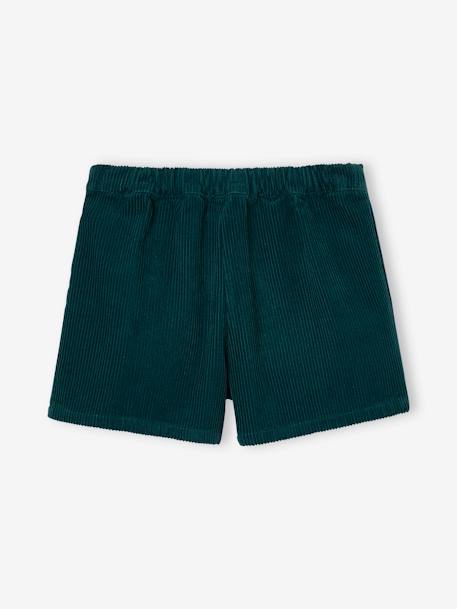 Jupe-short fille en velours effet portefeuille bleu canard+rouge+vert anglais+vieux rose - vertbaudet enfant 