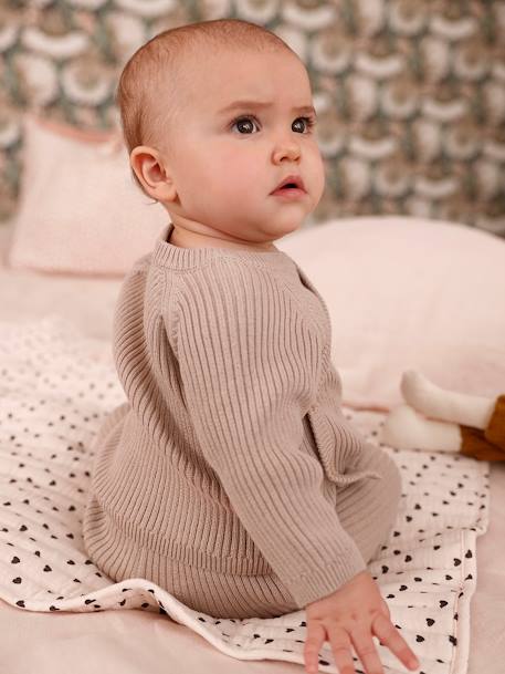 Gilet brassière bébé en tricot beige - vertbaudet enfant 