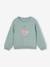 Sweat fille motif imprimé anthracite+corail+pivoine+sauge+vanille+vert de gris+violet+violine - vertbaudet enfant 