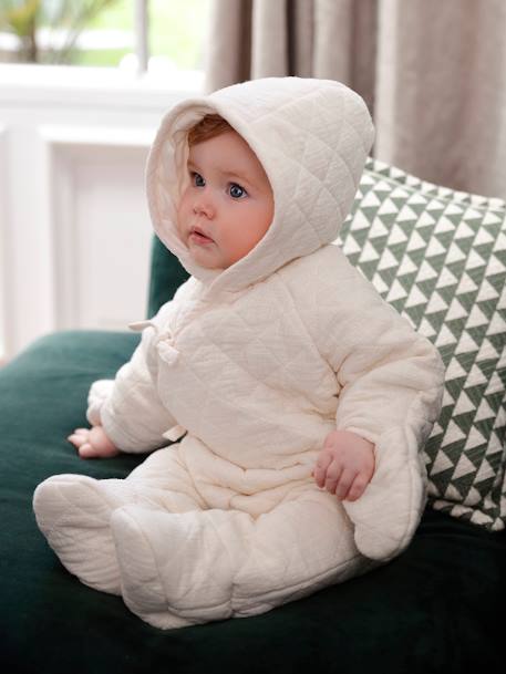 Cotton Gauze Pramsuit ecru - vertbaudet enfant 