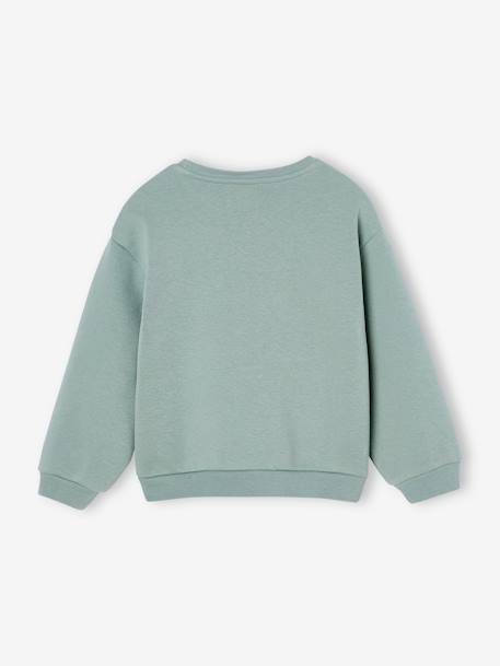 Sweat fille motif imprimé anthracite+corail+pivoine+sauge+vanille+vert de gris+violet+violine - vertbaudet enfant 