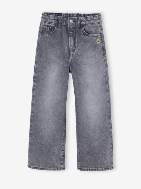 Jean fille large bleu moyen+denim black+denim bleached+denim brut+denim gris+stone - vertbaudet enfant 