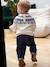 Jacquard Jumper in Ultra Soft Fuzzy Knit for Baby Boys ecru+khaki - vertbaudet enfant 