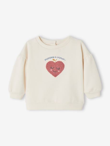 Sweat bébé avec motif en bouclettes écru - vertbaudet enfant 