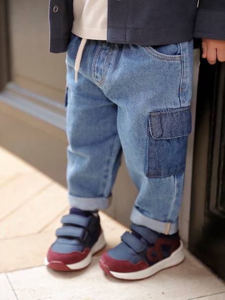 Hook-and-Loop Trainers for Boys navy blue+set blue - vertbaudet enfant 