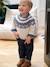 Jacquard Jumper in Ultra Soft Fuzzy Knit for Baby Boys ecru+khaki - vertbaudet enfant 